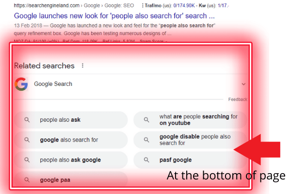 People Also Search For and related queries