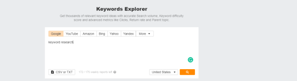 ahrefs keyword explorer